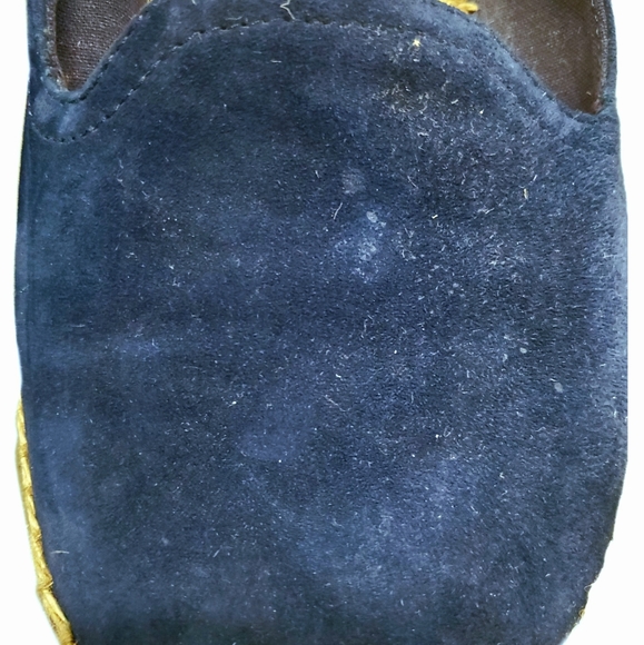 Tory Burch Rivera Suede espadrille boat shoe flats Navy 10 - Picture 6 of 7